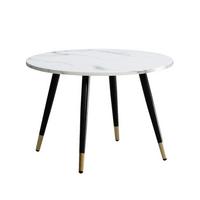 Couchtisch Weiß L: 60 cm - Goldfarben/Schwarz, Design, Holzwerkstoff/Metall (60/60/41cm) - MID.YOU