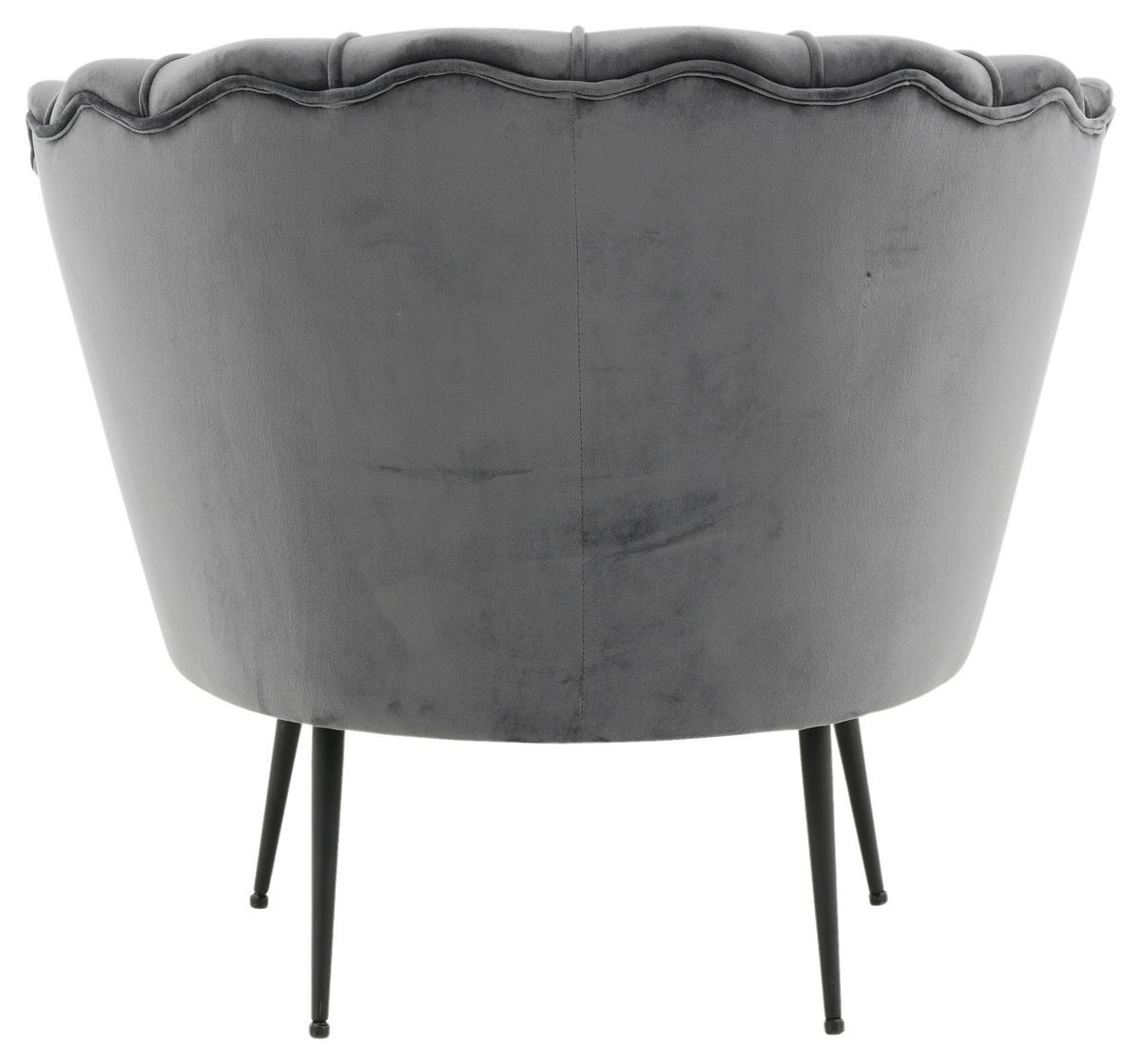 Sessel Calais - Dunkelgrau/Schwarz, Design, Textil/Metall (83/76/77cm) - Livetastic