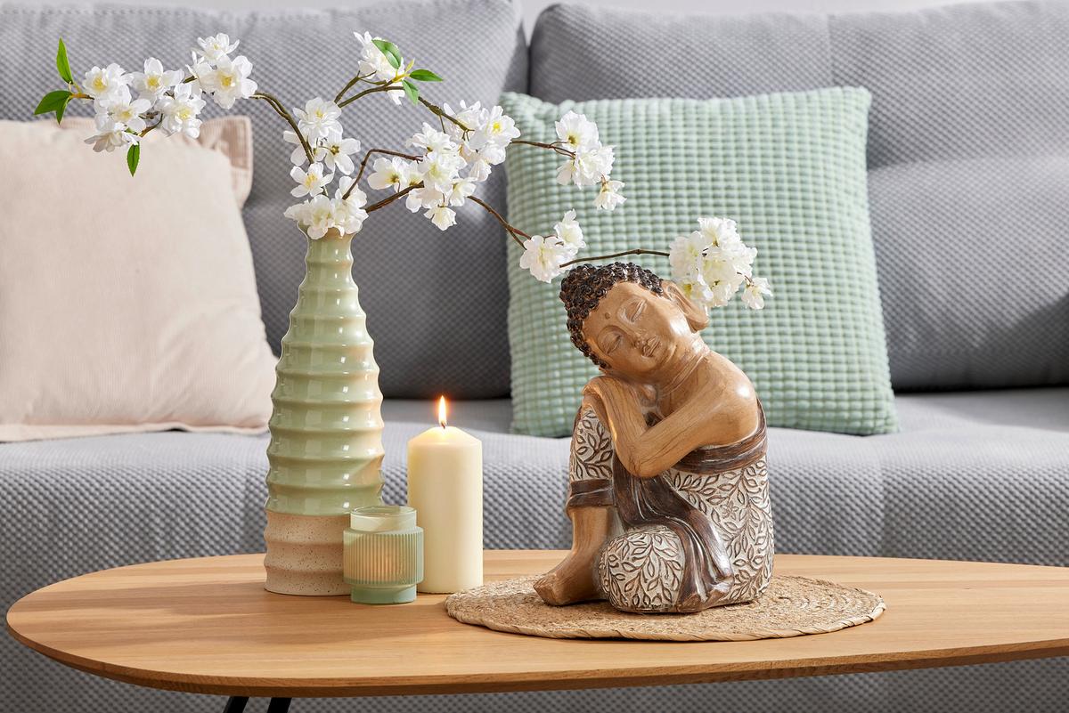 Buddha Leah - Braun/Weiß, LIFESTYLE, Kunststoff (20/21/29cm) - Luca Bessoni