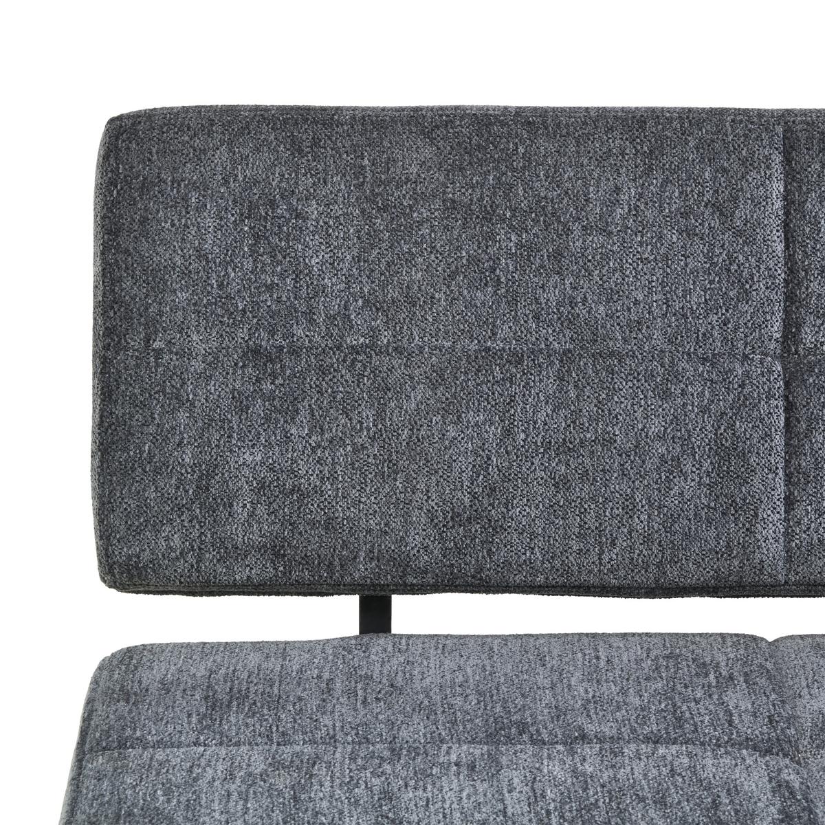 Eckbank Magnus Dunkelgrau, S: 193x141 cm - Dunkelgrau/Schwarz, LIFESTYLE, Textil/Metall (193/141cm) - MID.YOU