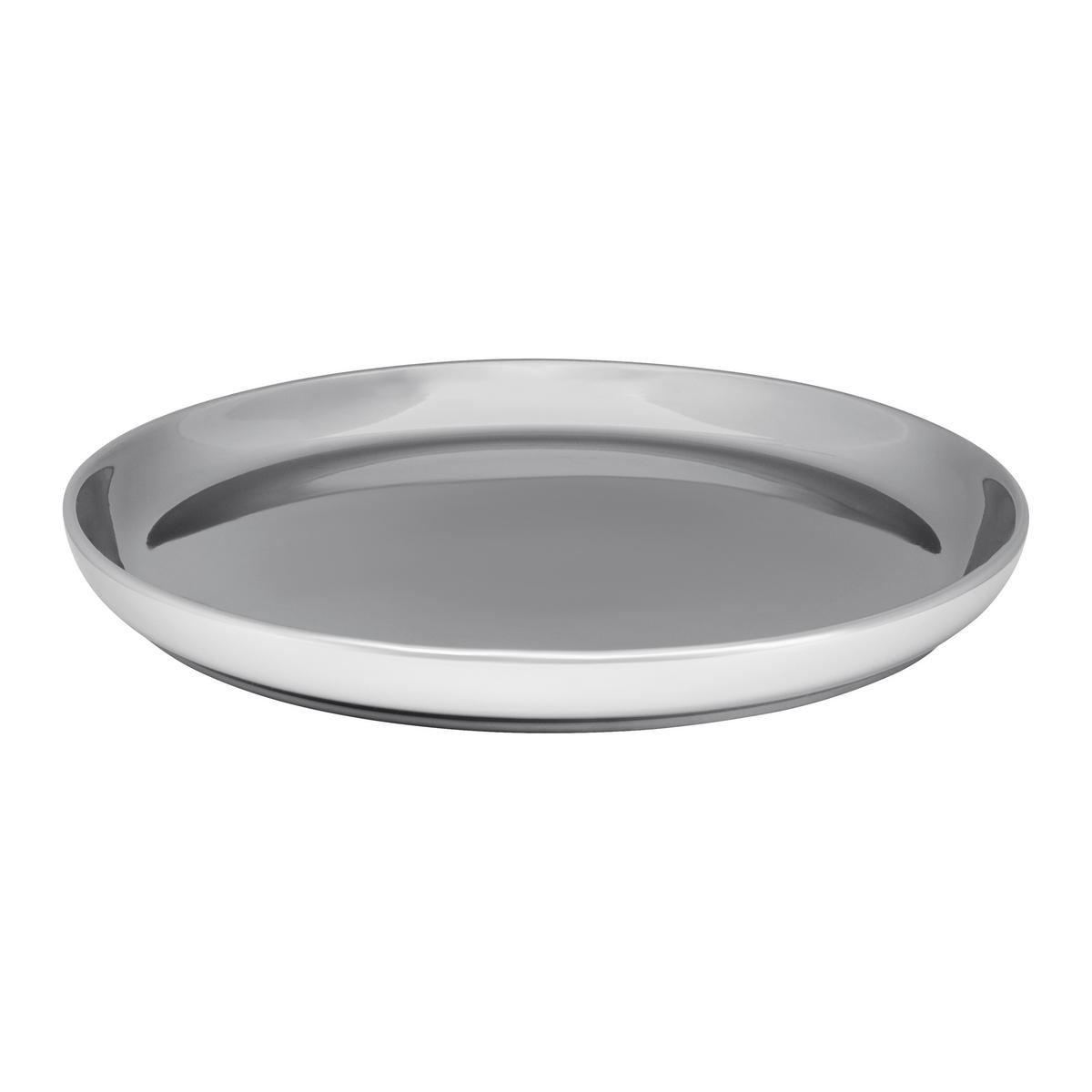 Dezertný tanier SHINY SILVER - strieborná, Modern, keramika (21,5/2,3cm) - Mömax