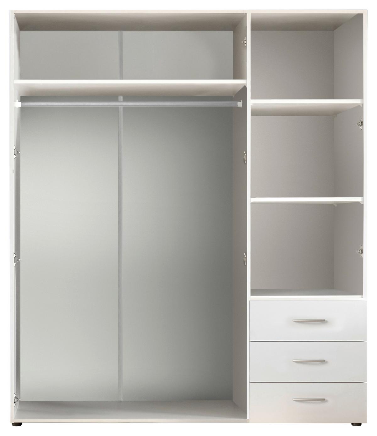 Drehtürenschrank mit Laden B: 150 cm Harry Weiß - Weiß, MODERN, Holzwerkstoff (150/176/51,3cm) - MID.YOU