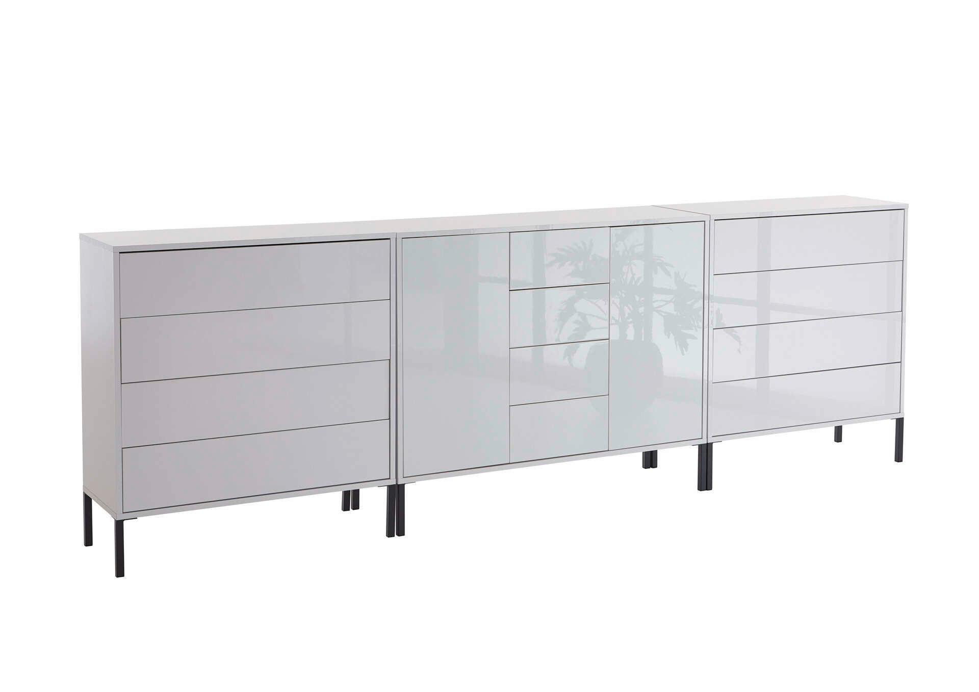 Sideboard Mailand 12 B: 264 cm Weiß