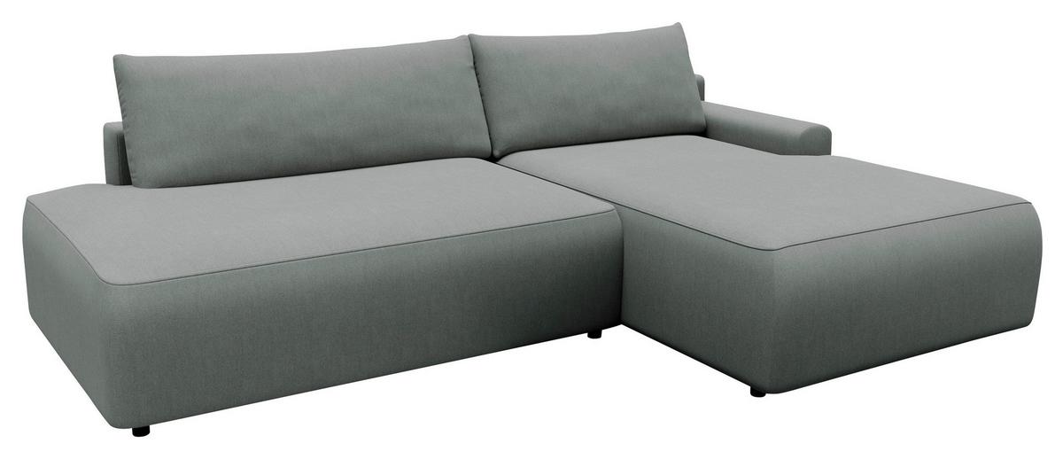 Eckschlafsofa Prag, Grau S: 253x167 cm - Schwarz/Grau, MODERN, Textil (253/167cm) - Trendmanufaktur