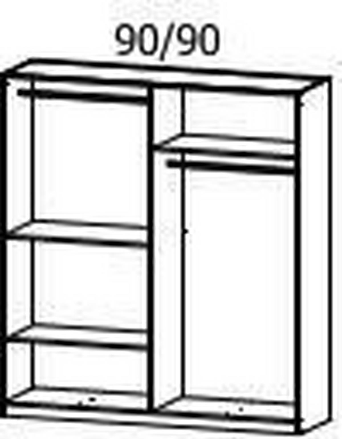 Drehtürenschrank 180 cm Maika Eiche Artisan - Eiche Artisan, MODERN, Holzwerkstoff (180/210/54cm) - Rauch Möbel