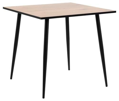 Jedálenský stôl WILMA 80x80 cm - čierna/farba duba, Modern, kov/kompozitné drevo (80/75cm)