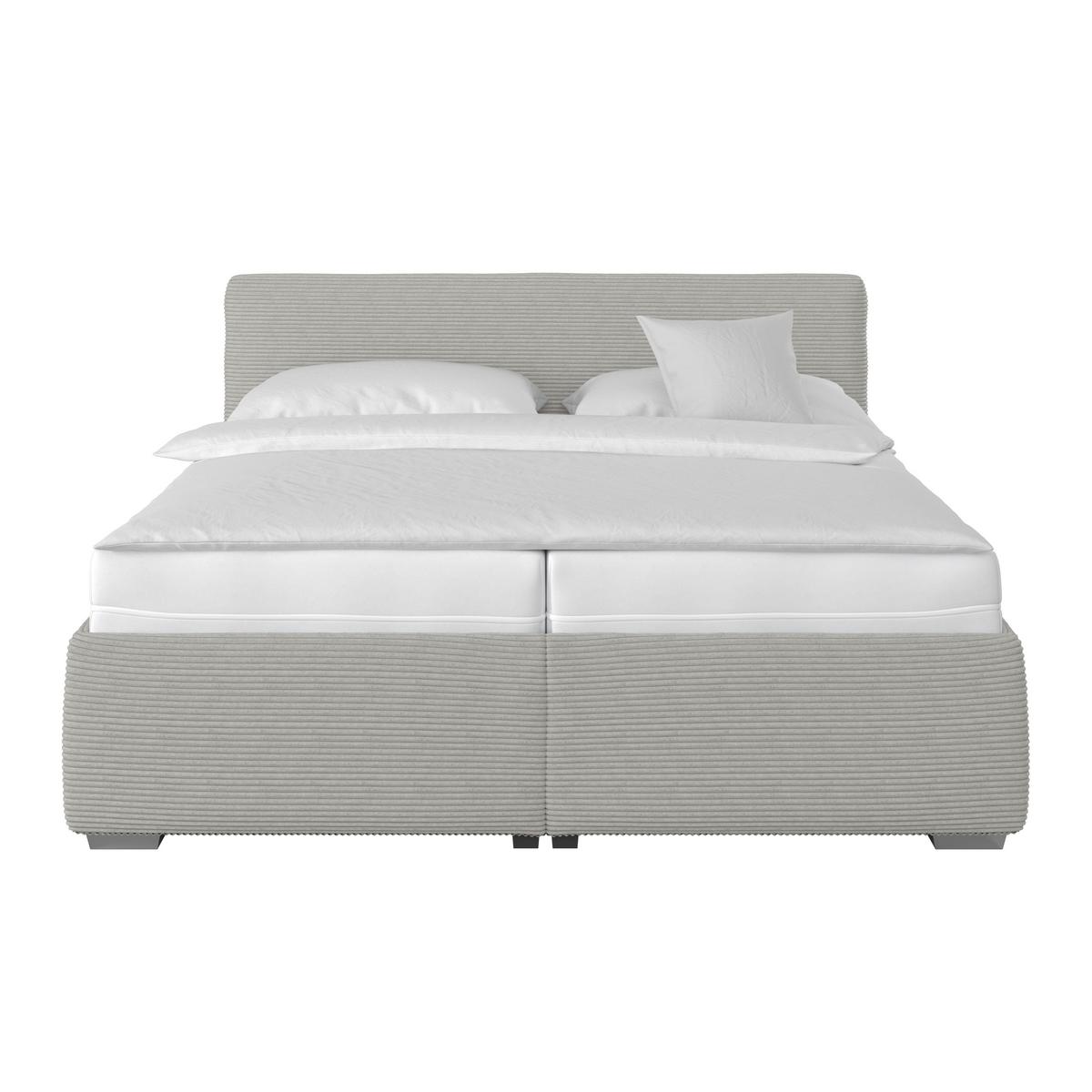 Kárpitozott Ágy Lesia 200/200cm - fehér/szürke, Konventionell, textil/fa (200/200cm)