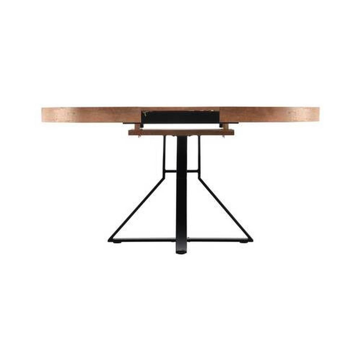 Rozkládací jídelní stůl LOUNA 120-160 cm - černá/barvy dubu, Moderní, kov (120-160/120/76cm) - Bessagi Home