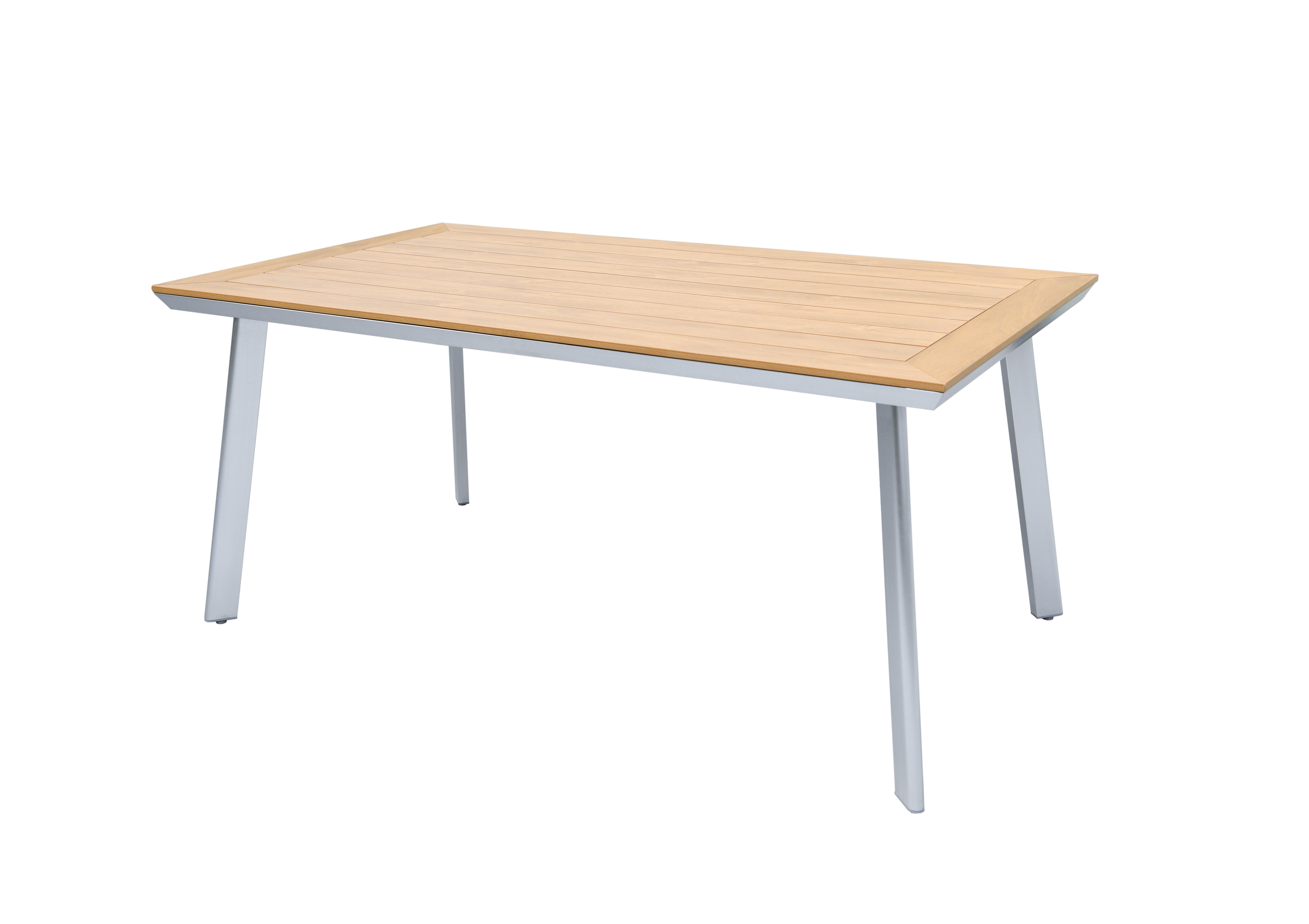 GARTENTISCH TISCH LIVORNO - Silberfarben/Braun, MODERN, Kunststoff/Metall (90/72/160cm) - Gardenson