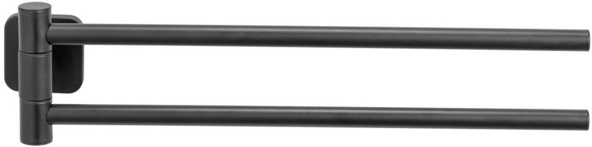 Handtuchhalter Porto Black Schwarz B: 5,5 cm - Schwarz, MODERN, Metall (5,5/9,5/43cm) - Wenko