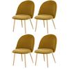 Polsterstuhl Artdeco Dunkelgelb, Beine Gold - Goldfarben/Dunkelgelb, MODERN, Textil/Metall (51/79/58cm) - MID.YOU