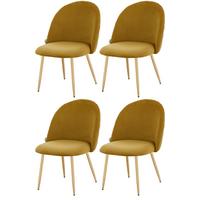 Polsterstuhl Artdeco Dunkelgelb, Beine Gold - Goldfarben/Dunkelgelb, MODERN, Textil/Metall (51/79/58cm) - MID.YOU