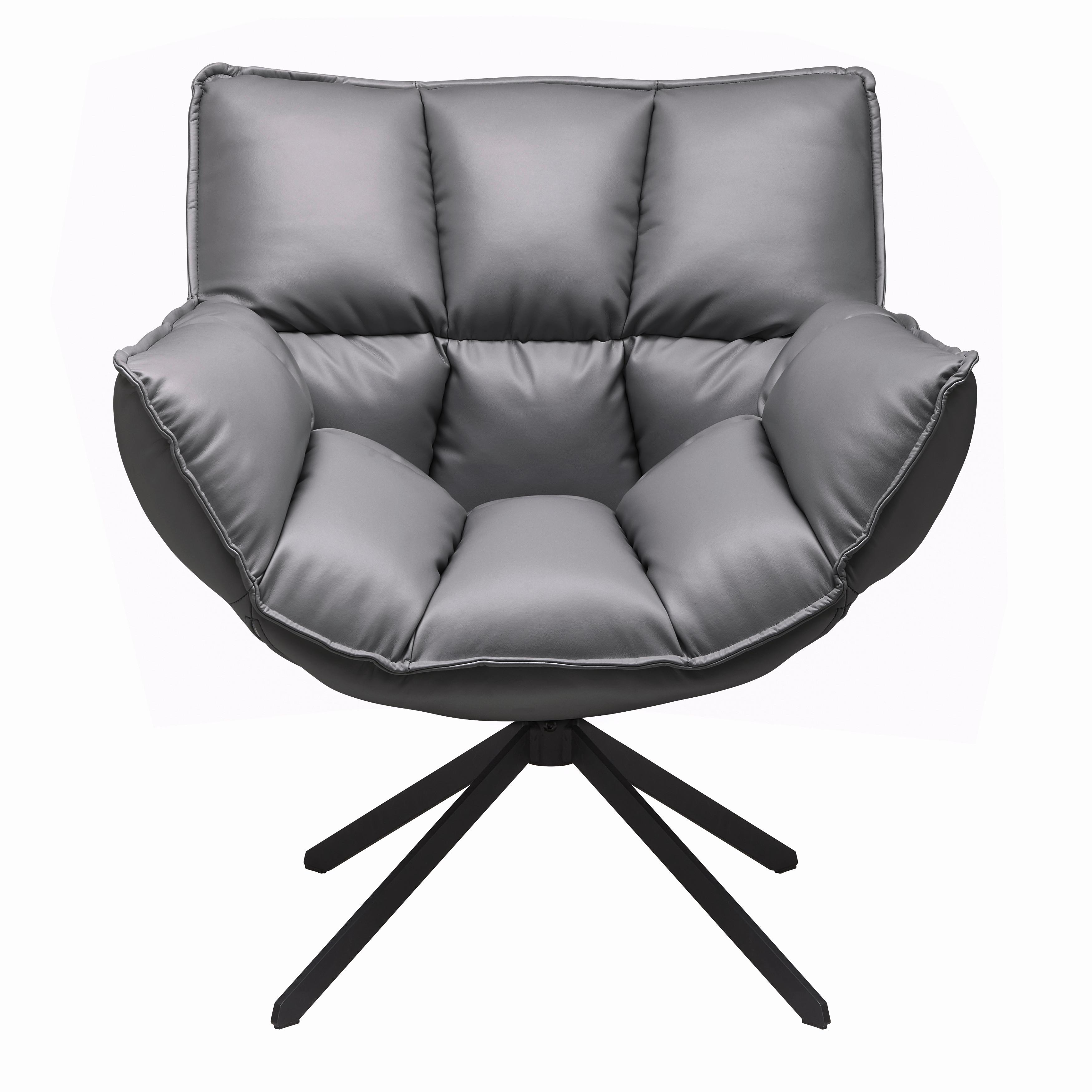 Otočné Dizajnové Křeslo Liam - šedá/černá, Moderní, kov/textil (81/83/78cm) - Bessagi Home