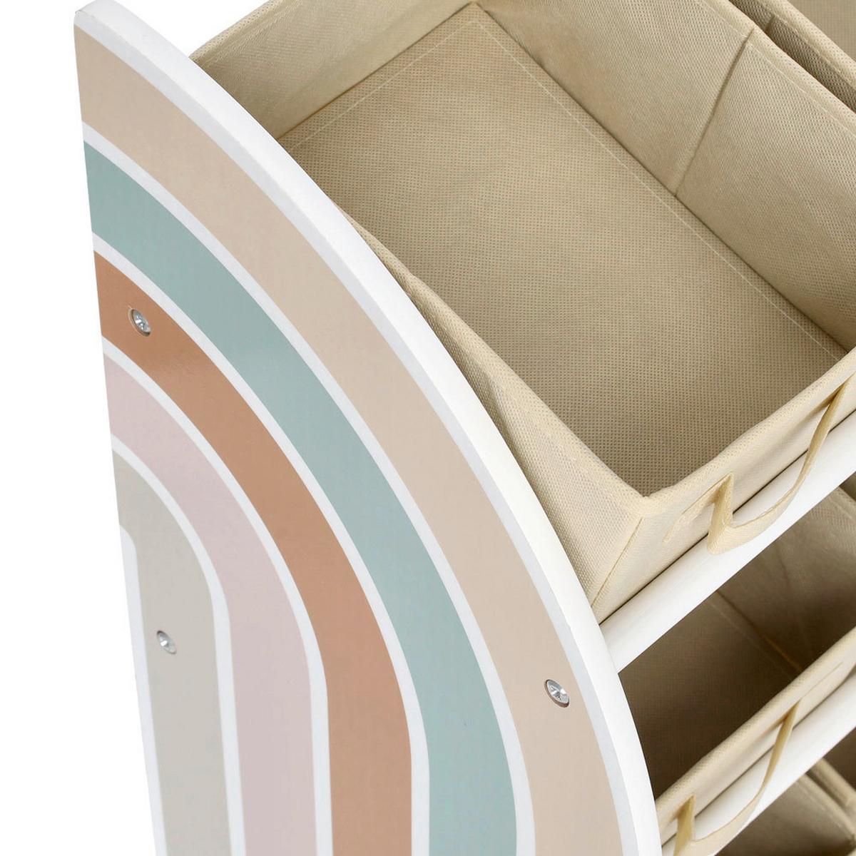 Kinderregal Rainbow - Beige/Weiß, Basics, Holzwerkstoff/Textil (65/30/64cm) - Zeller Present
