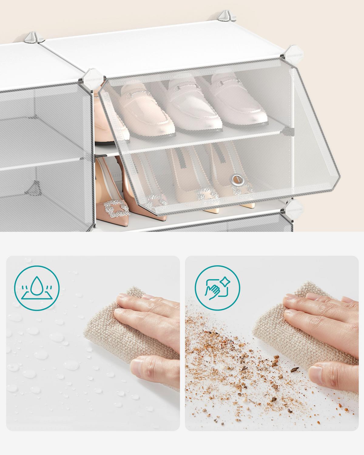 Schuhregal Weiß B: 83 cm - Weiß, Basics, Kunststoff/Metall (83/63/32cm)