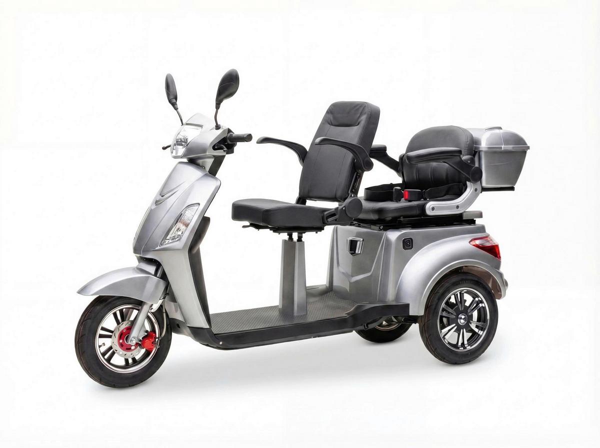 E-Seniorenmobil BILLY2L Lithium-Akku, 3-Rad, 1000W - Hellgrau, Basics, Metall (165/80/110cm)