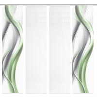 Flächenvorhang Cara 4er Set - Weiß/Grün, Design, Textil (60/260cm)