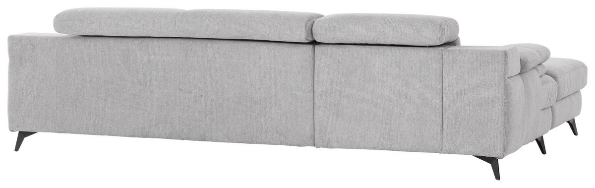 Ecksofa Titus Silberfarben Chenille - Silberfarben/Schwarz, Design, Textil (291/80-98/178cm) - Livetastic