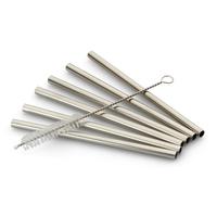 Trinkhalmset Edelstahl 6er Set, Wiederverwendbar - Edelstahlfarben, Basics, Metall (12cm) - Echtwerk
