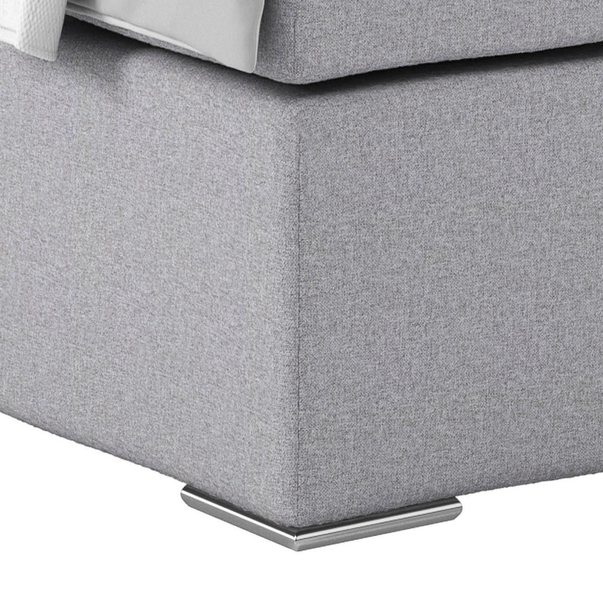 Postel Boxspring NERO PL: 140/200 cm, šedá/černá - světle šedá/barvy chromu, Konvenční, kov/textil (140/200cm)