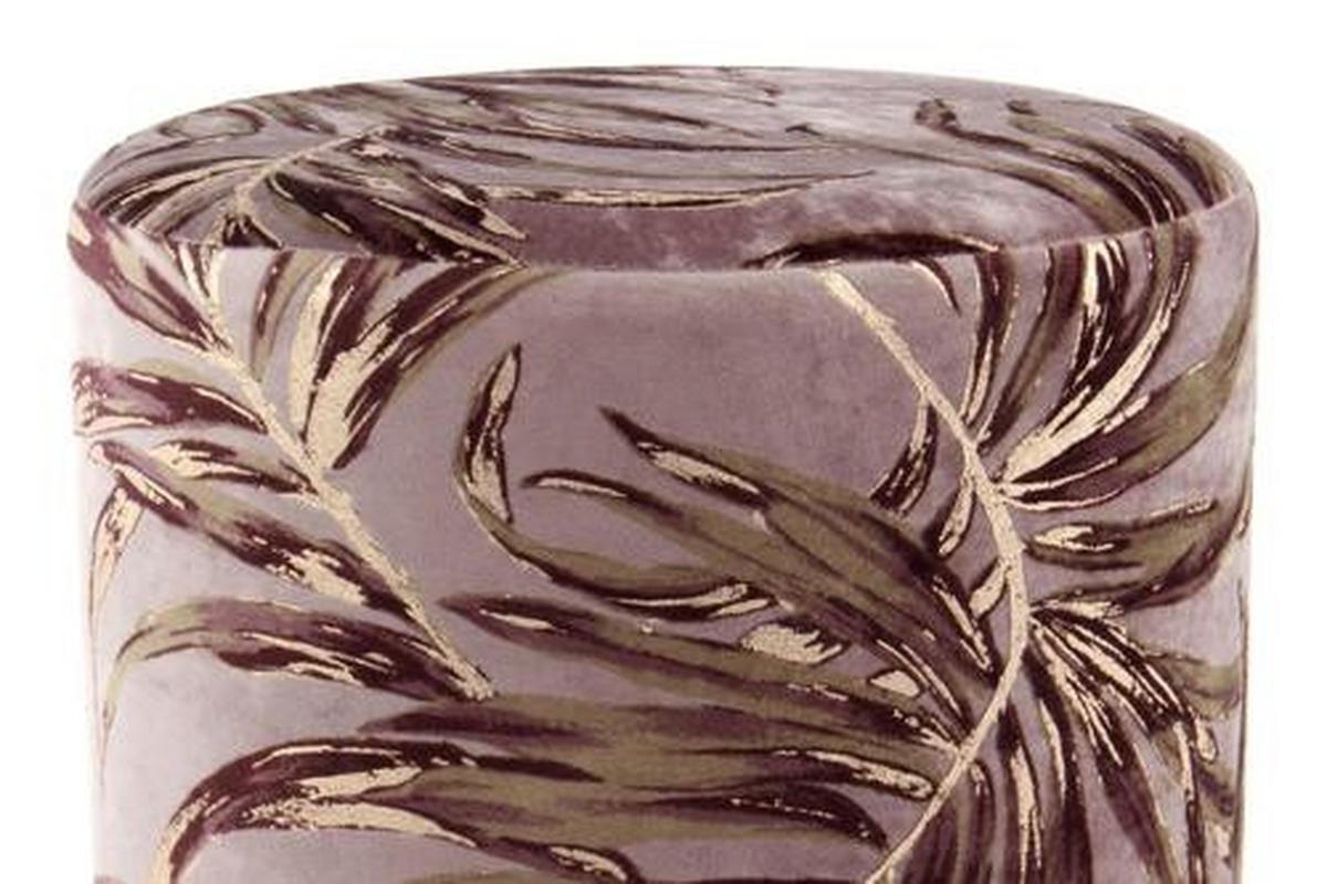 Hocker Gipsy, Violett B: 35 Cm - Violett/Goldfarben, Design, Textil (35/46/35cm) - Kayoom