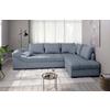 Eckschlafsofa Alvito Hellblau S: 298x202 Cm - Schwarz/Hellblau, MODERN, Textil (298/202cm) - MID.YOU