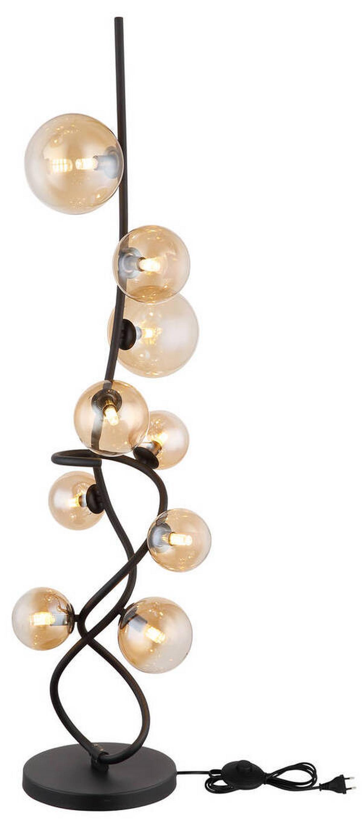 Led-stehleuchte 56141-9s - Klar/Schwarz, Design, Glas/Kunststoff (33/122cm) - Globo