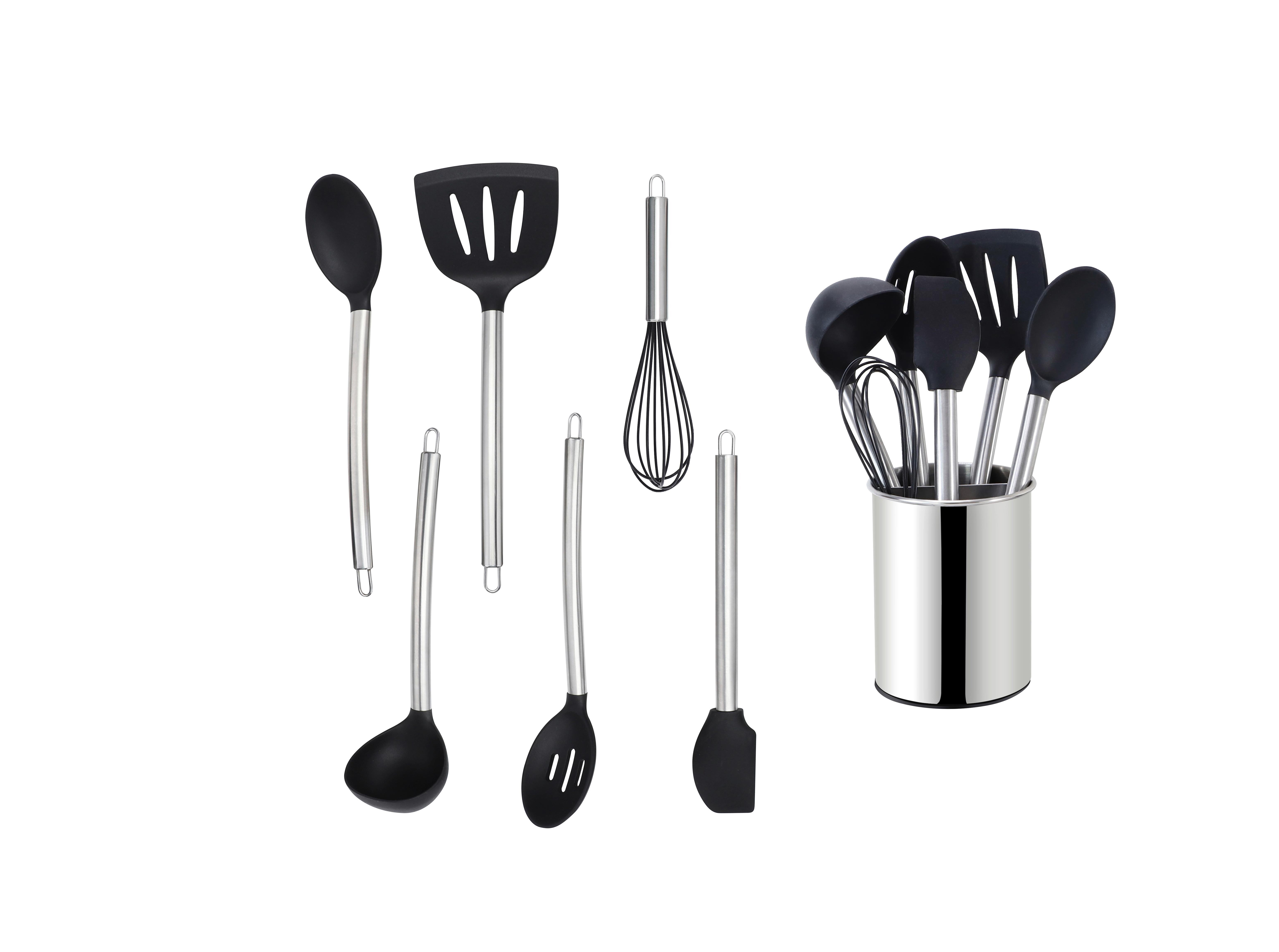 SADA KUCHYNSKÉHO NÁRADIA EW-KS-7030 - čierna/strieborná, Basics, plast (13cm) - Echtwerk