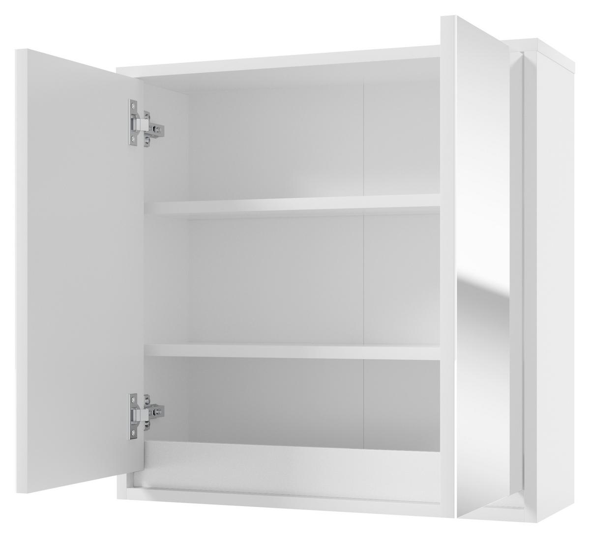 Spiegelschrank Slito 2-türig Bht: 60x60x20 Cm - Anthrazit/Weiß, Basics, Holzwerkstoff (60/60/20cm) - MID.YOU