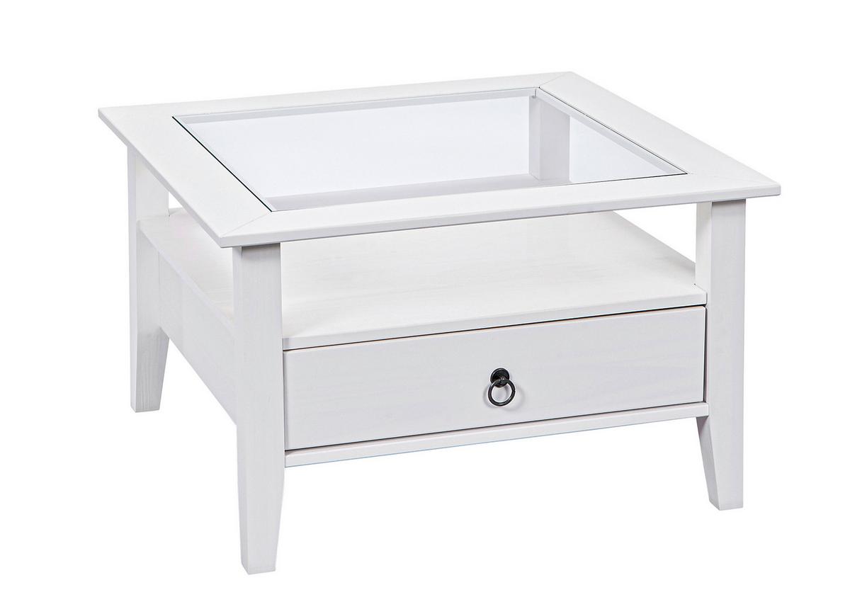 Konferenční stolek PROVENCE PROVENCE -PO- - bílá, Lifestyle, dřevo/sklo (75/75/45cm) - MID.YOU