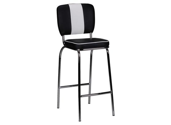 Barhocker Amerinca Diner B: 40cm Schwarz - Silberfarben/Schwarz, MODERN, Kunststoff/Metall (40/110/38cm) - Livetastic Barhocker Amerinca Diner B: 40cm Schwarz - Silberfarben/Schwarz, MODERN, Kunststoff/Metall (40/110/38cm) - Livetastic