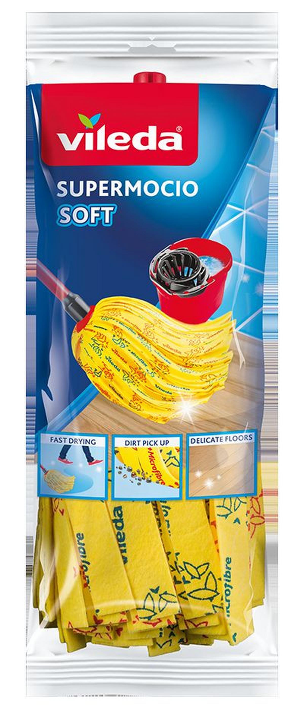 Gyorsfelmosó Soft Pótfej Vileda - sárga, Konventionell, textil - Vileda