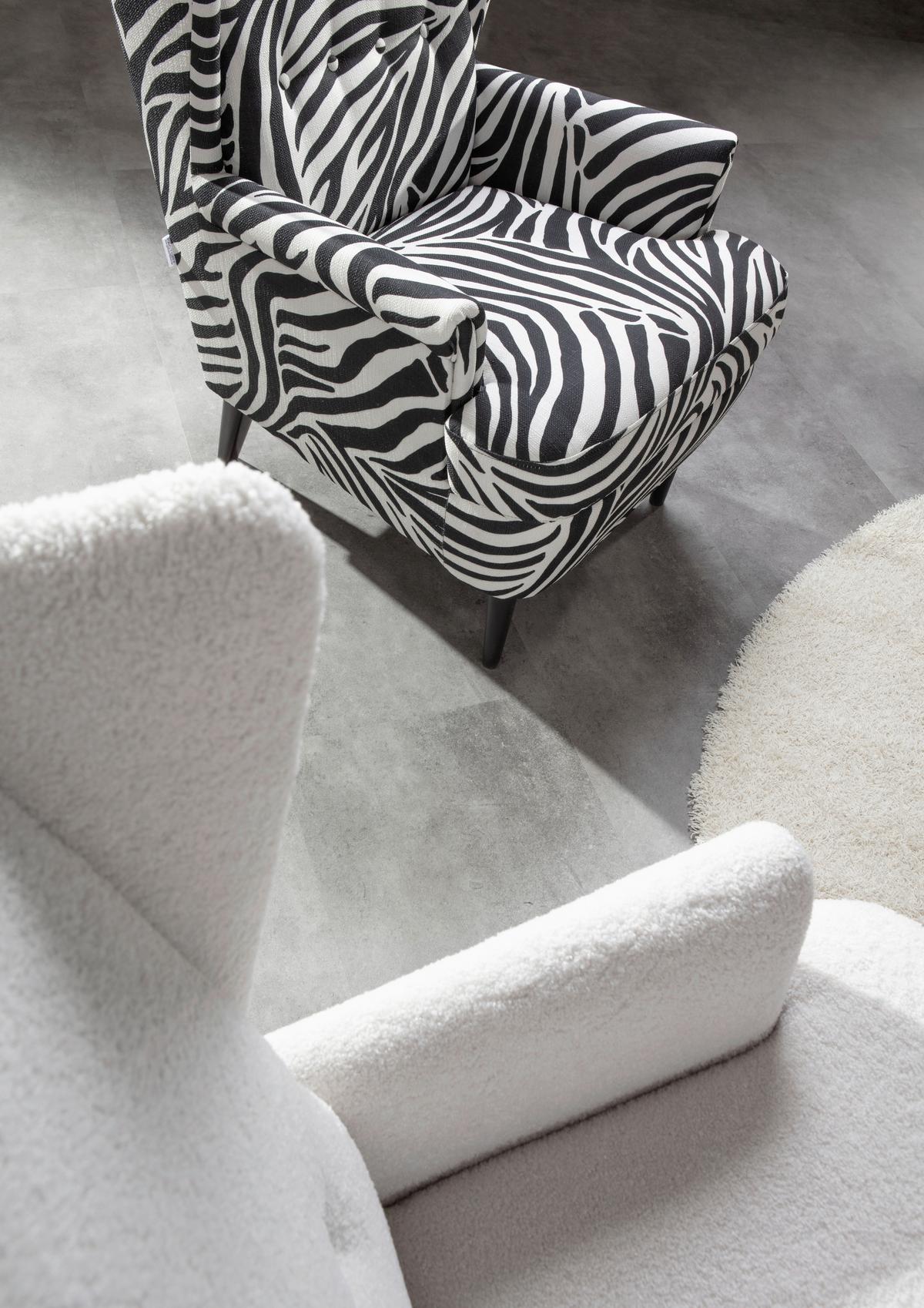 Ohrensessel Versailles Schwarz/Weiß B: 72 cm - Dunkelbraun/Schwarz, Design, Textil (72/104/85cm) - MID.YOU