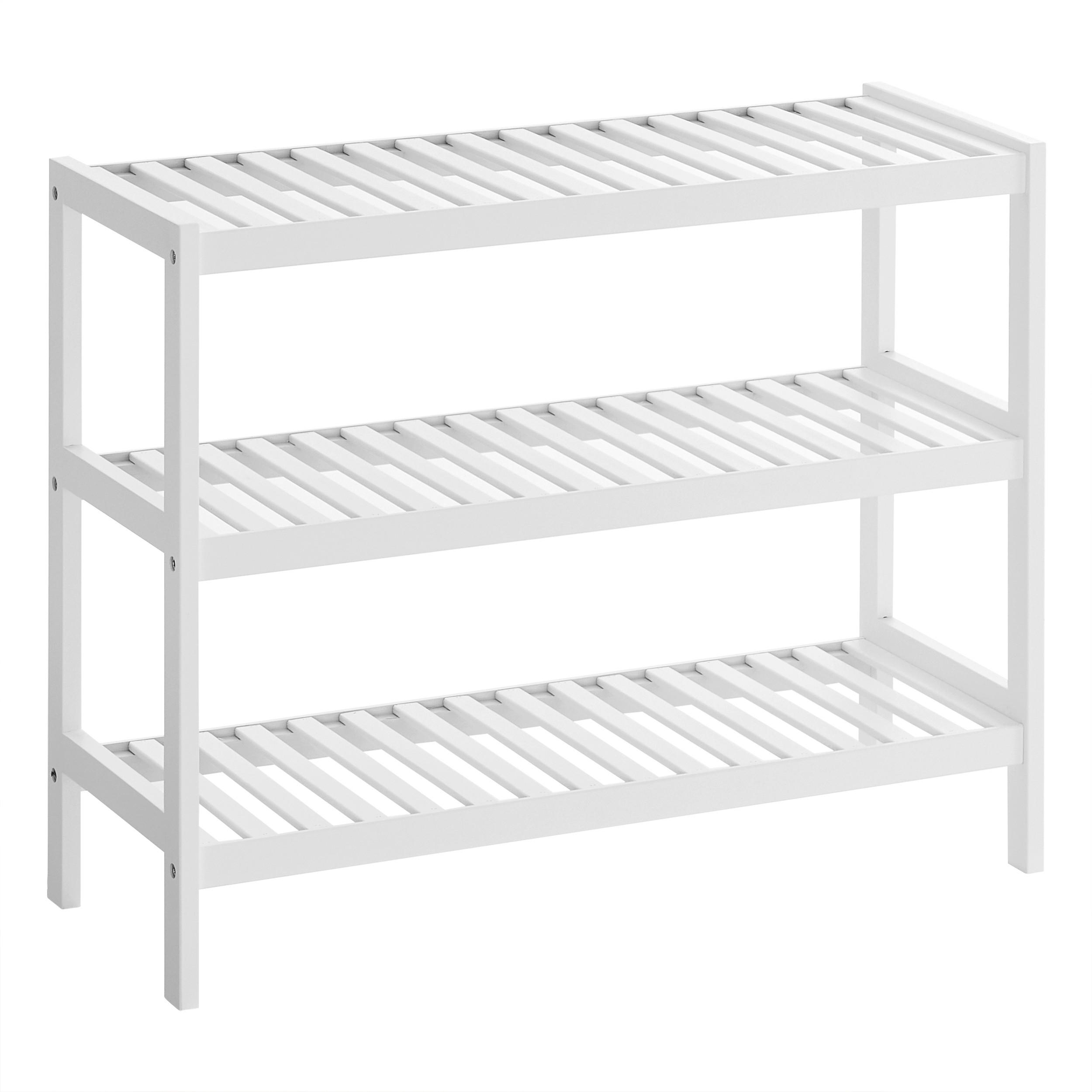 Regál na topánky, bambus - biela, Trend, drevo (70/55/26cm) - Boxxx