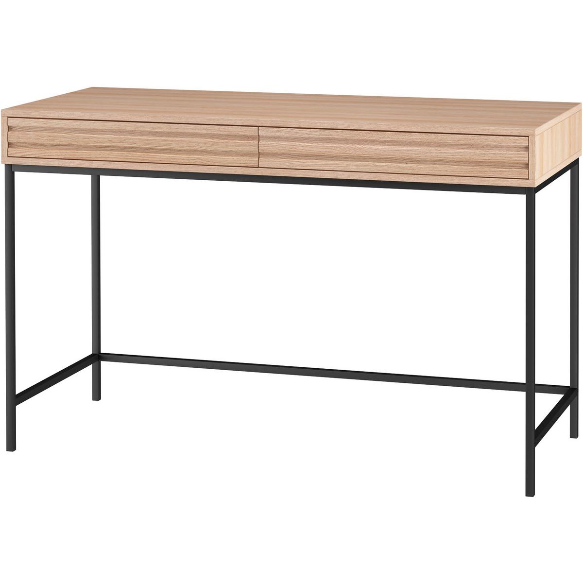 Schreibtisch Celine Naturfarben 120 Cm - Schwarz/Naturfarben, Design, Holzwerkstoff/Metall (120/76/50cm) - MID.YOU