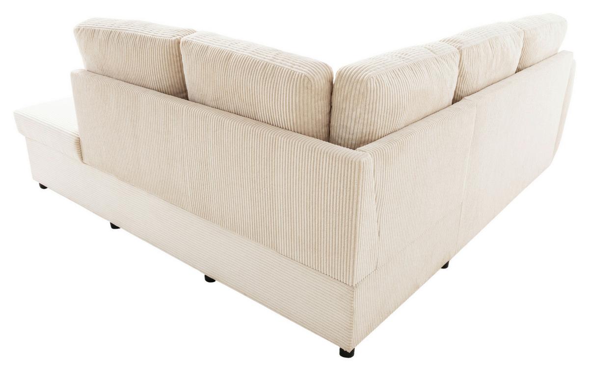 Ecksofa mit Schlaffunktion Toullouse perlmutt, 224x206cm - Perlmutt/Schwarz, Trend, Holz/Holzwerkstoff (224/206cm)