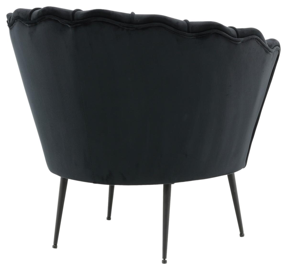 Sessel Calais - Schwarz, Design, Textil/Metall (83/76/77cm) - Livetastic