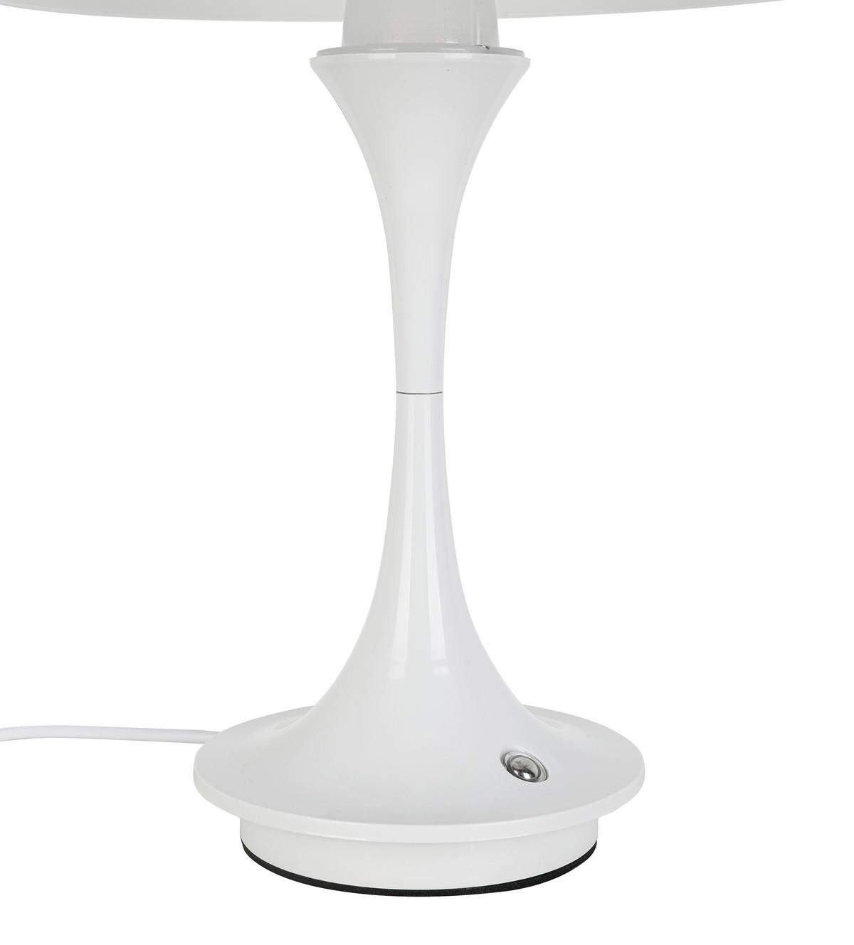 NABÍJATEĽNÁ STOLNÁ LAMPA RETRO - biela/chrómová, Modern, kov/plast (19,5/24cm) - Mömax