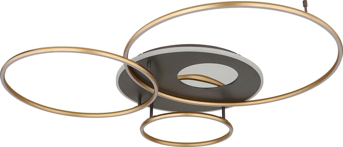 STROPNÍ LED SVÍTIDLO BEFER - opál/barvy zlata, Moderní, kov/plast (126,4/105,3/13cm) - Mömax