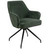 Armlehnstuhl Jeanette Grün Schwarz Echtholz Beine - Schwarz/Grün, MODERN, Holz/Textil (57/86/65cm) - MID.YOU