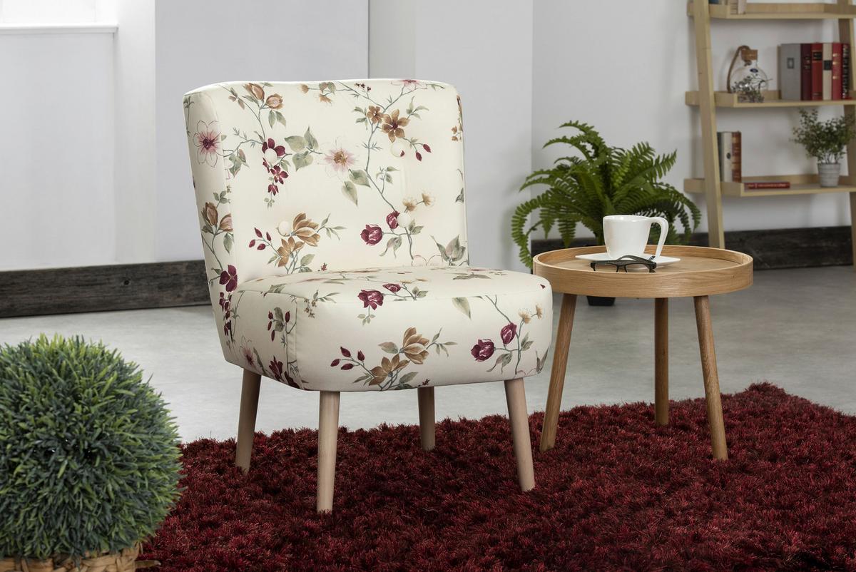 Sessel Fiona - Buchefarben/Weiß, Design, Textil (58/78/68cm) - Max Winzer