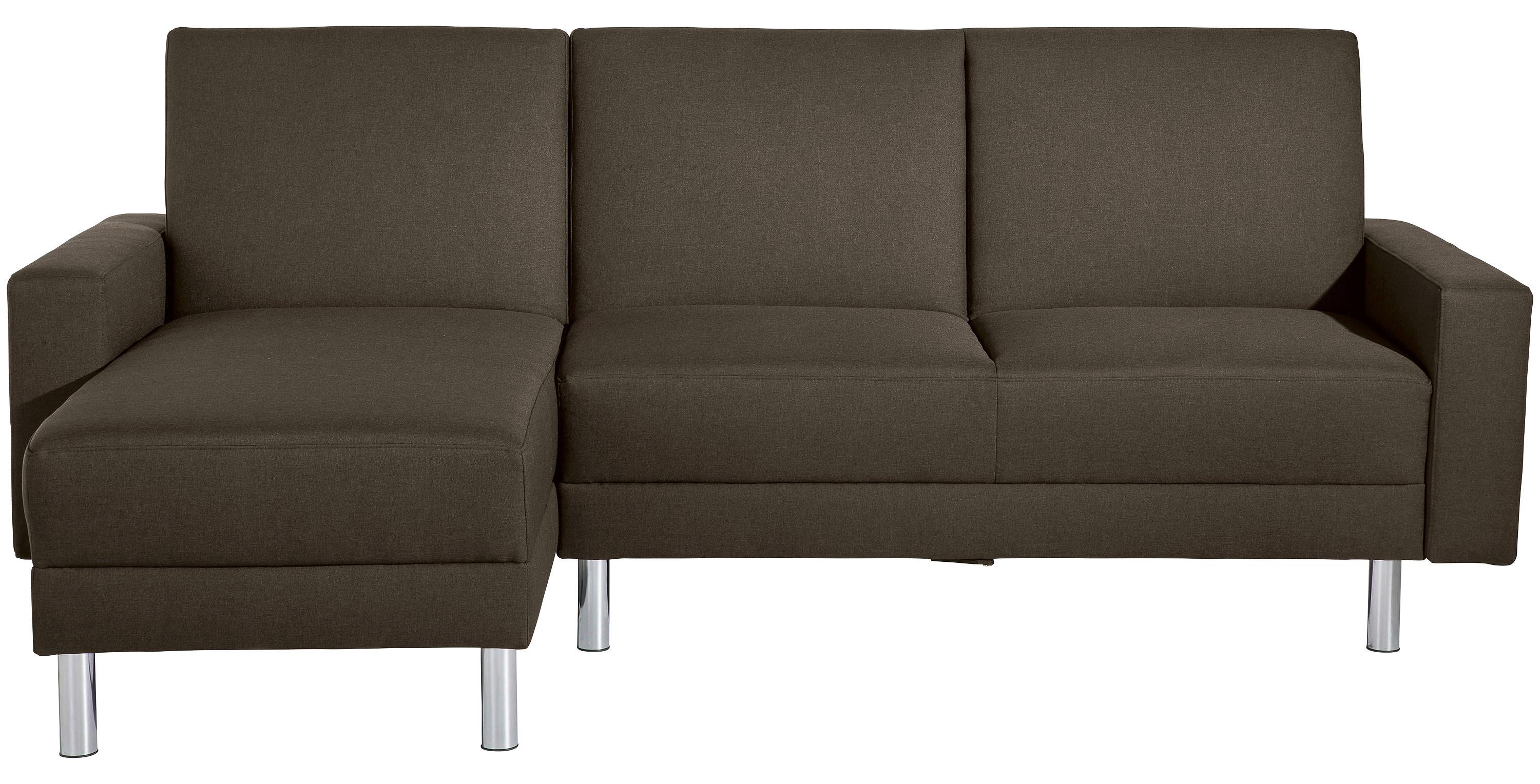 Ecksofa Mit Schlaffunktion Just Fashion Braun - Chromfarben/Braun, KONVENTIONELL, Textil (152/230cm) - Max Winzer