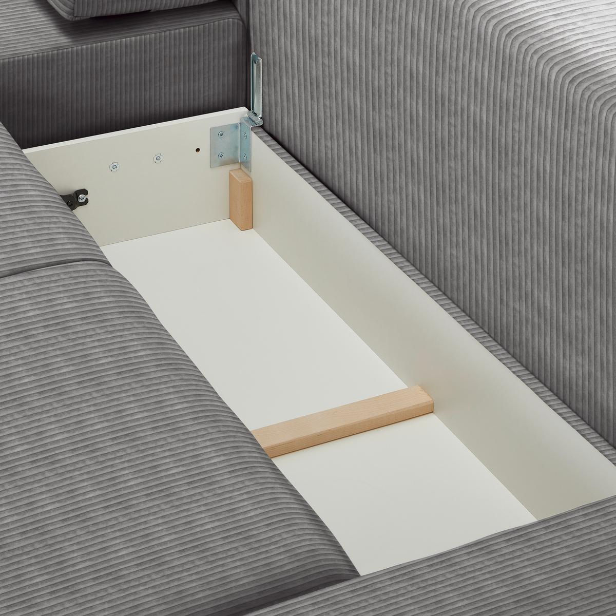 Wohnlandschaft Vouge Grau U: 283x371x208 Cm - Buchefarben/Schwarz, KONVENTIONELL, Textil (283/371/208cm) - Livetastic