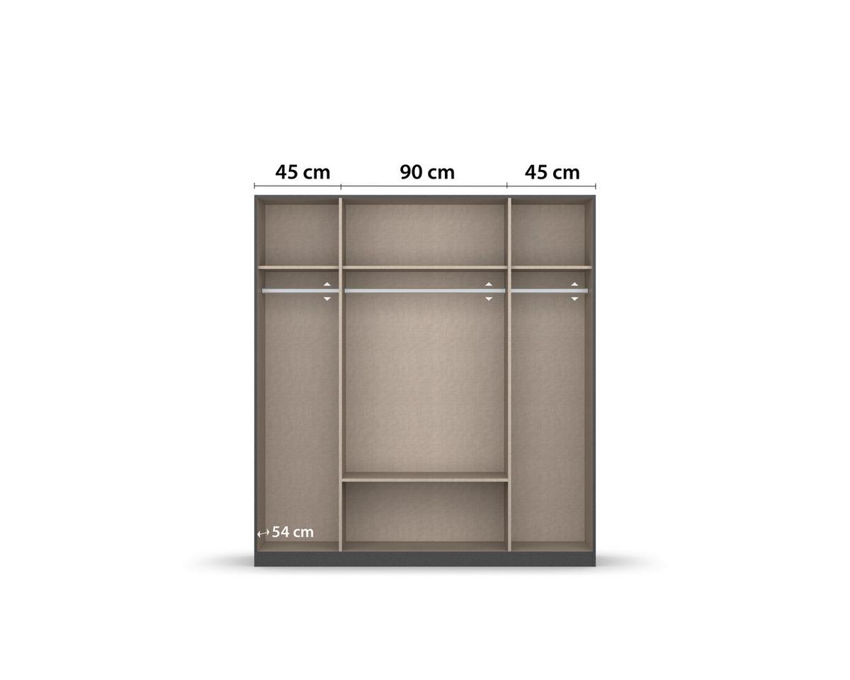 DREHTÜRENSCHRANK Style-Up Grau B: 181cm - Grau, MODERN, Holzwerkstoff (181/197/54cm) - Rauch Möbel