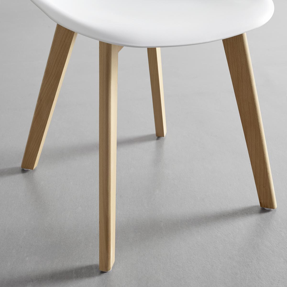 Jedálenská stolička FRIEDA - farba buka/biela, Modern, drevo/plast (54/87,5/46cm) - Modern Living
