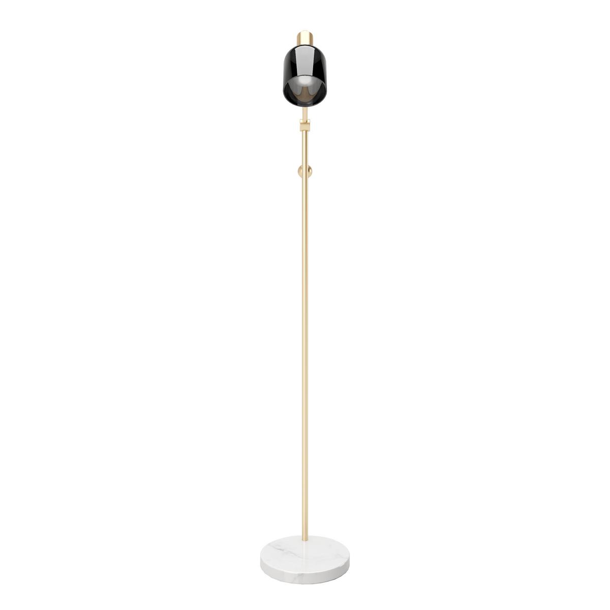Stehleuchte Amber Schwarz / Gold - Goldfarben/Schwarz, Basics, Glas/Stein (30/148/97cm) - Playboy