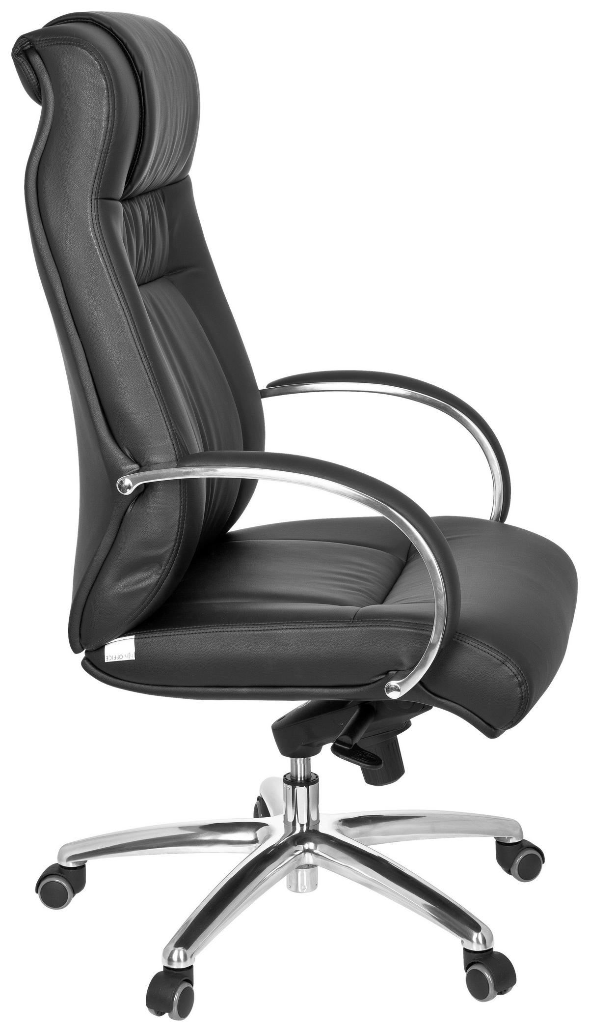 Chefsessel Xxxl G 600 Lederlook Schwarz Bis 150 Kg - Silberfarben/Schwarz, Basics, Kunststoff/Textil (60/131/49cm) - MID.YOU