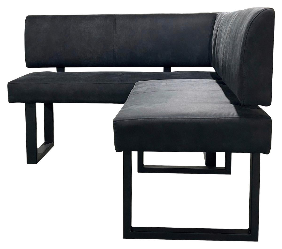 Eckbank Vancouver Anthrazit, Schwarz 125x181 cm - Anthrazit/Schwarz, Design, Textil/Metall (125/181,5cm) - MID.YOU