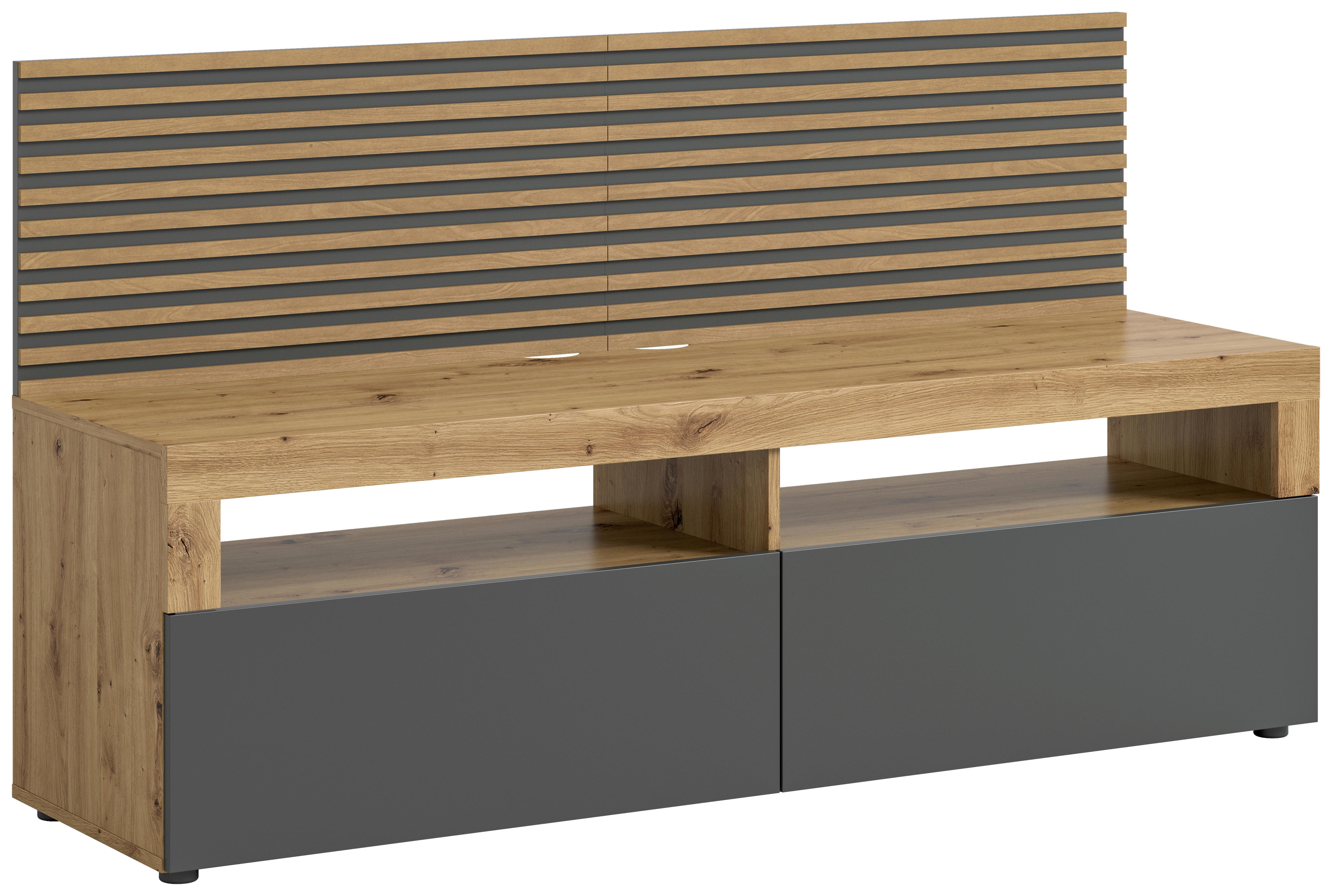 NÍZKÁ KOMODA OKAI - antracitová, Konvenční, kompozitní dřevo/plast (160/90/45cm) - MID.YOU