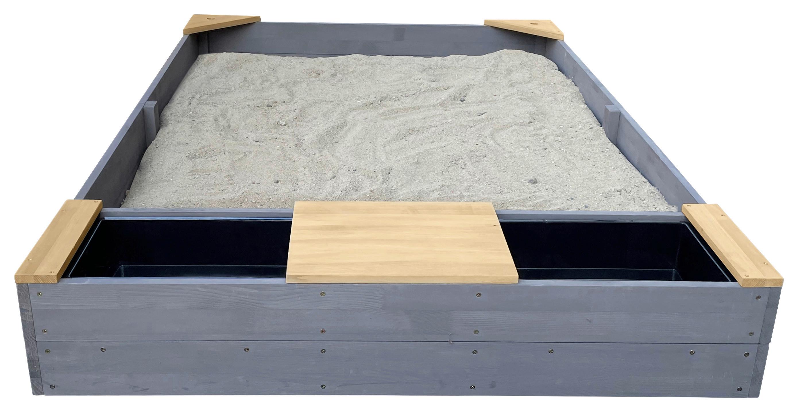 Sandkasten A031.014.20 - Braun/Grau, KONVENTIONELL, Holz (115/21,8/180cm) - Ambia Garden
